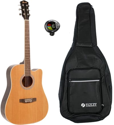 Akoestische western gitaar - incl. gigbag en stemapparaat - Fazley W40-NT - Hout / naturel