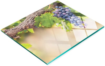 Keukenplank van gehard glas met decoratieve druiventrossen, 60x52 cm