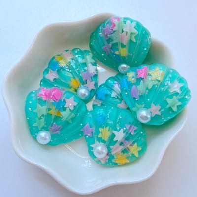 10 stuks Nieuwe Leuke 25*28mm Parel Schelp Platte Achterkant Hars Cabochons Scrapbooking DIY Sieraden Ambacht Decoratie Accessoire