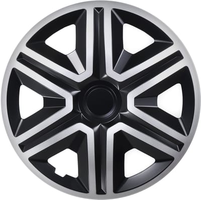 Universele wieldoppen 16" NRM ACTION Doublecolor zilver/zwart 4 stuks