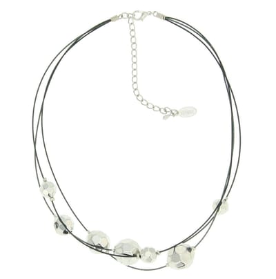 Behave - Ketting met zilverkleurige facet geslepen kralen - Trendy sieraden - Nikkelvrij - 40 cm + 8 cm verlengketting