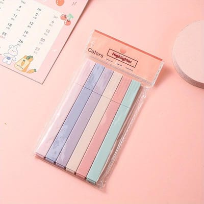 Lot de 6/12 surligneurs de couleur pastel à double pointe, marqueurs fluorescents, surligneurs de dessin, papeterie mignonne, fournitures scolaires