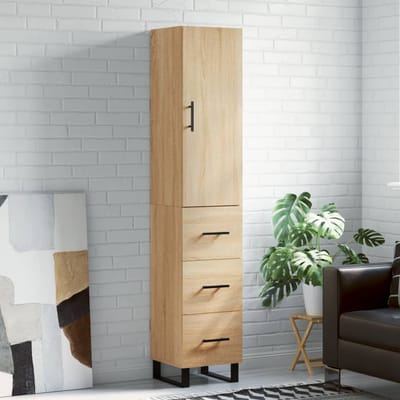 vidaXL Hoge kast 34,5x34x180 cm bewerkt hout sonoma eikenkleurig