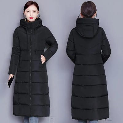 Dames Winter Parka's Jassen Zwart Met Capuchon Donsjas Grote Maten Zwart Gewatteerde Jas Dames Mode Slim Lang Windjack Bovenkleding M gray