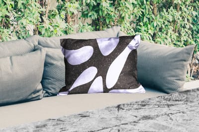 Buitenkussens - Tuin - Plant - Zwart - Minimalisme - 50x30 cm