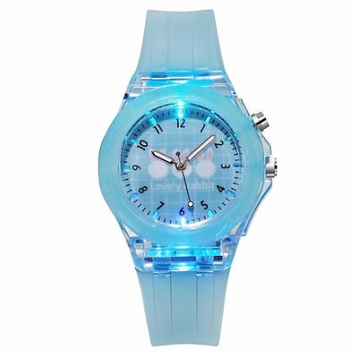 Fako - Kinderhorloge - Siliconen - Light - 38mm - Rabbit - Lichtblauw