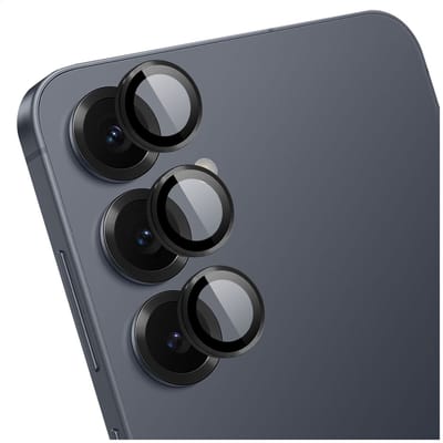 Rosso Camera Frame Protector Geschikt voor Samsung Galaxy S25 FE - Case Friendly - 9H Tempered Glass voor Cameralens - Gemakkelijke Installatie met Tray - Zwart