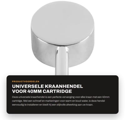 Dailygoods - Universele Kraanhendel voor 40mm Cartridge