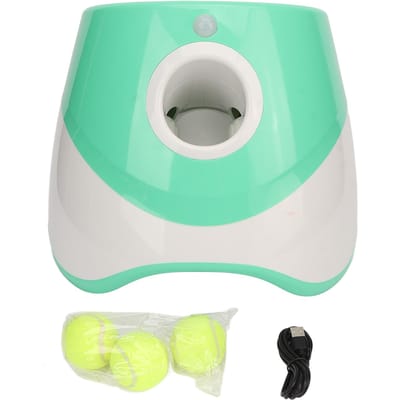 Lanceur de balles automatique pour chien, rechargeable, 3 modes, interactif, pour l'intérieur et l'extérieur white