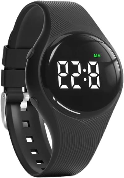 Waterdichte Stille Vibrerende Horloge voor Zindelijkheidstraining - Oplaadbare Medische Herinneringshorloge met Alarm en Vergrendelscherm, Zwart