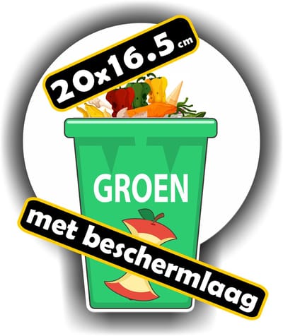 Jerma - GFT - Recycling - Sticker - 16.5 x 20 cm - Vinyl - Zelfklevend - Weerbestendig - Krasvrij