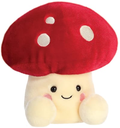Knuffel - Amanita Mushroom - Rood met Witte Stippen Paddestoel - Aurora - Palm Pals - Beste Vriend - 20 cm - Rood Wit Beige