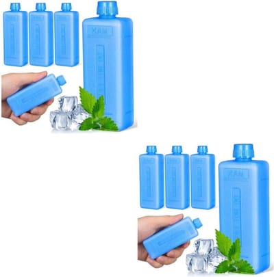 Diepvriespakketten Koelbox - Herbruikbare Koelelementen - Voedsel Koel Houden - Lange Koeltijd - 8 Stuks - Blauw
