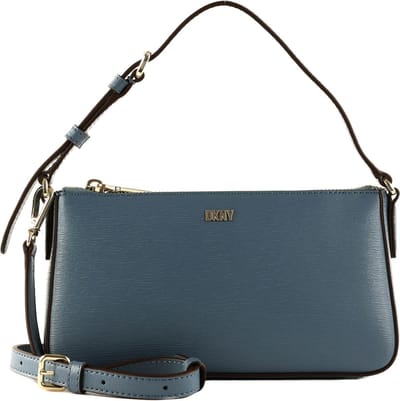 DKNY Leren Schoudertas Handtas Bryant Park Tz Demi Crossbody Bag Coastal Blue Lichtblauw