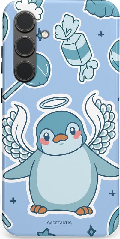 Casetastic Hoesje Geschikt voor Samsung S24 Plus - Stijlvolle Beschermende Duo-layer Case - Pinguin vleugels