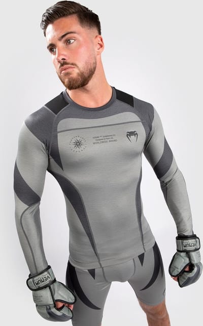 Venum Stone Rash Guard Compressie Shirt L/S Mineraal Groen - S