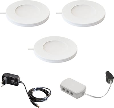 Magnetische in- & opbouw spot set - 3-pack - Plug & Play - warm wit - 2700K - 2,2W - keukenverlichting - kastverlichting - LED Inbouwspot (Ø55mm) - led spot – spotjes