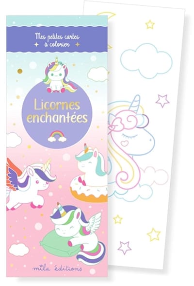 Licornes enchantées (betoverende eenhoorns) - kleine kleurkaarten