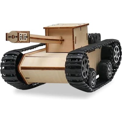 Houten doe-het-zelf tankmodel Educatief speelgoed Stoomwetenschappelijk Experiment Puzzelkit voor Kinderen G20 beige