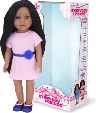 Sophia's 45,7 cm Pop "Brooklyn" - Lichtroze Jurk en Marineblauw Schoenen
