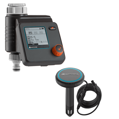 GARDENA Besproeiingscomputer Select met Bodemvochtigheidssensor - Automatische Besproeiing - Watercomputer Set