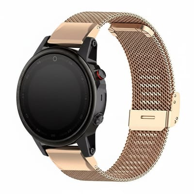 Milanees bandje - geschikt voor Garmin Fenix 5 (PLUS) / 6 (Pro) / 7 (Pro) / 8 (47 mm) / E (47 mm) / Epix (Pro) (2) 47 mm / Approach S60/S62/S70 47 mm / MARQ / Instinct 1/2/3 (45mm) - rosegoud