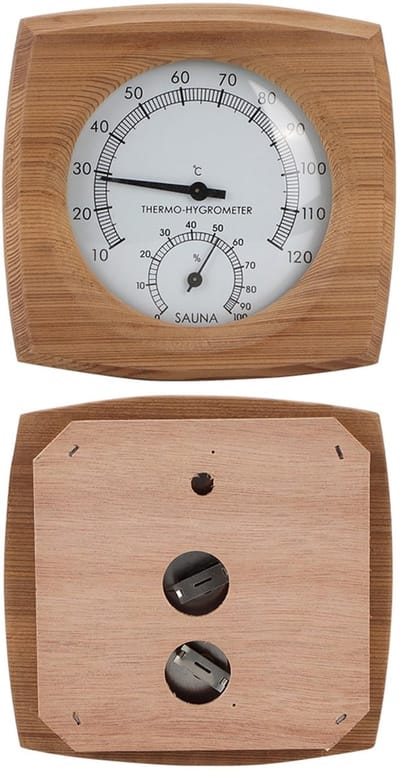 Dailygoody - Indoor Thermo-Hygrometer - 2-in-1 Hygrometer en Thermometer - Handgemaakt Design - Saunawanddecoratie - Voor Sauna en Stoomruimtes -