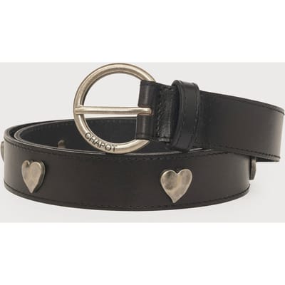 Fabienne Chapot Hammered Heart Belt Black Maat: 95 | Riemen Outlet | Dames | Zwart
