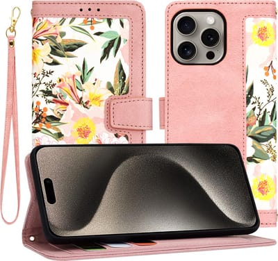 Hoesje geschikt voor Apple iPhone 15 Pro Max - Techsuit FlipCraft Book Wallet Case met koord - Sweetheart Pink