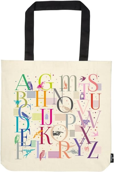Shopper Tas Katoen met Alfabet | Grote Tote Bag voor Boodschappen en Sport