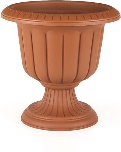 Sierlijke - terra-cotta - bloempot - op voet 60cm - 47L - UV bestendig - Hoog - Hoge - Ronde - Kruidenbak - Plantenbak - Nergiz