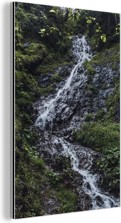 Aluminium schilderij 120x180 cm - Wanddecoratie metaal - Waterval in de Tatra-bergen van het Nationaal park Tatra in Polen - Metalen muurdecoratie woonkamer - Decoratie industrieel - Foto op dibond - Industriële accessoires slaapkamer