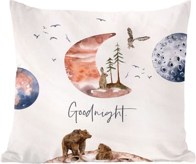 Kussen voor kinderkamers - Slaapkamer decoratie - Quotes - Goodnight - Spreuken - Kinderen - Jongens - Meisjes - Kind - 60x60 cm - Kussen voor kinderen