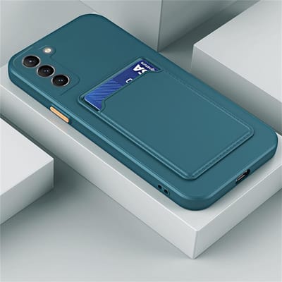 TPU Zacht Siliconen Kaartsleuf Portemonnee Hoesje Voor SamSung S25 S24 S23 S22 S21 FE Plus Ultra Note 20 A54 A34 A24 A15 A25 A35 A55 4G 5G For A54 5G donkergroene kleur
