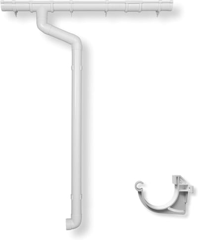 Dakgoot Set - Hemelwaterafvoer - Waterafvoer Dak - Complete Installatie - Tot 750 cm - Wit