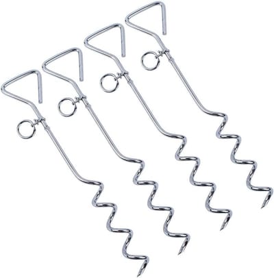 Grondharingen Set - Ankerharingen Tuin - Speeltoestel Verankeren - Extra Gehard Staal - 40 cm Lengte - Zilver