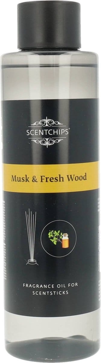 Scentchips® Geurstokjes Navulling - Musk & Vers hout - Geurverspreider - Luchtverfrisser - Huisparfum - 400ml