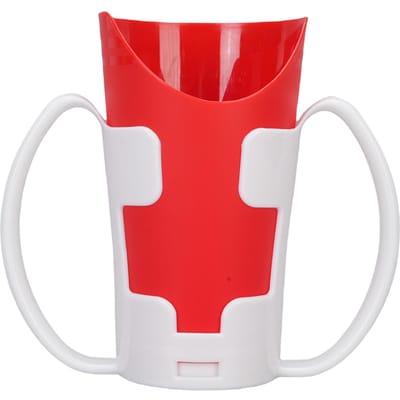 2 Stuks Neusbeker U-vormige Lekkagevrije Neusuitsparing Drinkbeker met Makkelijk Vast te Pakken Handvatten Houder white