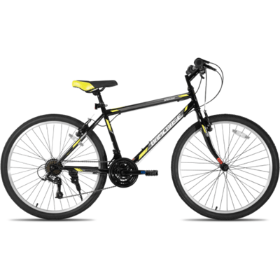 Bamcbase, Sprague, 21-versnellingen mountainbike voor volwassenen, frame van hi-tens steel, sportfiets MTB voor heren en dames, zwart, 24 inch