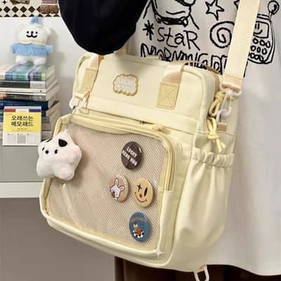 Grote Capaciteit Bar Pijn Tas Japanse Veelzijdige Hoge Waarde Enkele Schouder Crossbody Tas Single pack beige