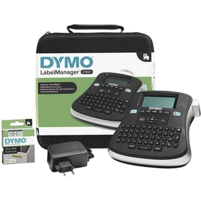 Draagbare DYMO LabelManager 210D-labelmakerkit | QWERTZ-toetsenbord | met zwart-witte D1-labels van 12 mm en een draagkoffer