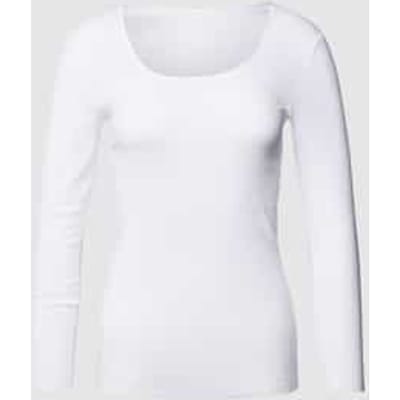 Shirt met lange mouwen, fijnrib, ronde hals, Spenzer, wit - Luxury 36