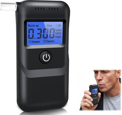 GELLDG Elektronische ademtest - met blauw LCD-digitaal display - hoge precisie - Geschikt voor thuis- en professioneel gebruik - persoonlijke elektronische ademtest - donkerzwart