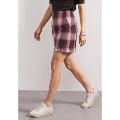 Minirok in wollook met ruitpatroon