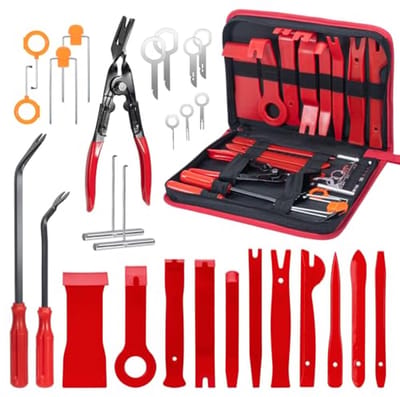 28-delig autogereedschap set - breekgereedschap, carrosseriegereedschap en verwijderingsaccessoires