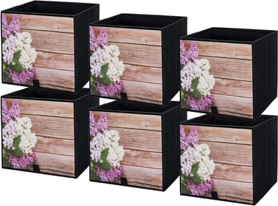 LAVITA® Opbergmand Textiel - 31x31x31 Tuin 6 Stuks - Opbergbox Kast Organizer Opbergdoos - Kastlade Verdeler Voor Kleding Ondergoed Badkamer Kledingkast - Vouwdoos Stoffen Doos Opbergdozen