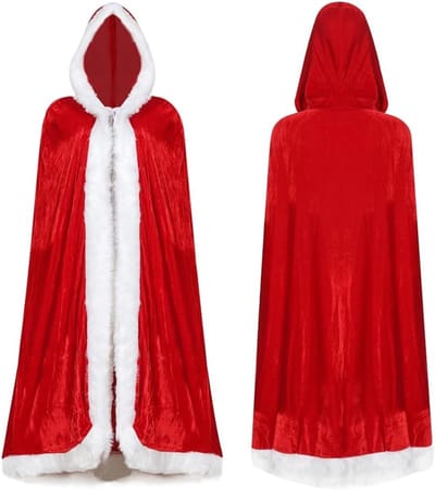 Kerstjas voor Vrouwen - Feestelijke Outfit voor Kerst, Kerstjurk en Santa Cape voor Kerstfeest 100/150 cm