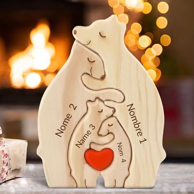 Gepersonaliseerde Houten Familie Puzzel met Namen als Uniek Cadeau