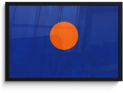 Poster in lijst - Fotolijst 60x40 cm - Posters - Vorm - Rond - Minimalistisch - Blauw - Posterlijst zwart - Decoratie - Wanddecoratie woonkamer - Muurdecoratie slaapkamer