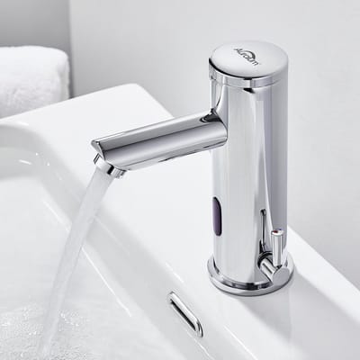 Auralum max Wastafelkraan - Automatische Infrarood Sensor Wastafelkraan - Waterbesparend - Warm & Koud - Badkamer Kraan - Waterbesparend - Chroom